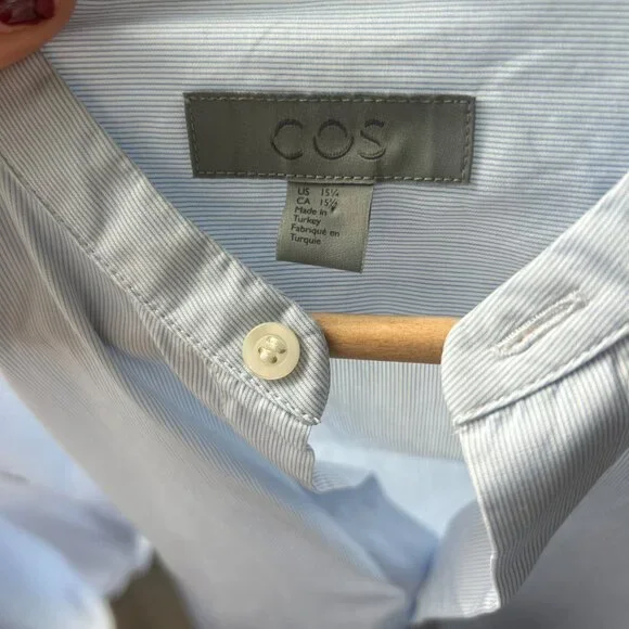 COS Men’s Light Blue Button-Down Shirt — Size M (15¼") - Picture 3 of 3